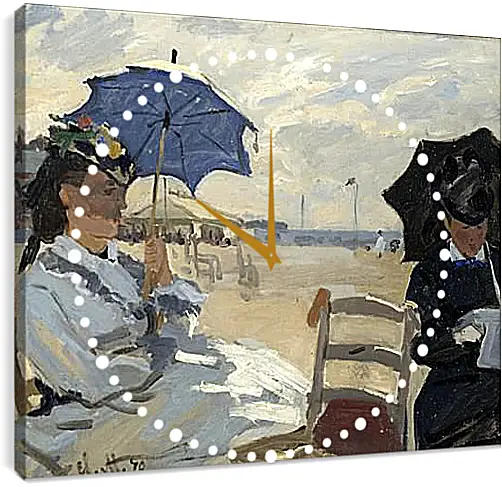 Часы картина - The Beach at Trouville. Клод Моне