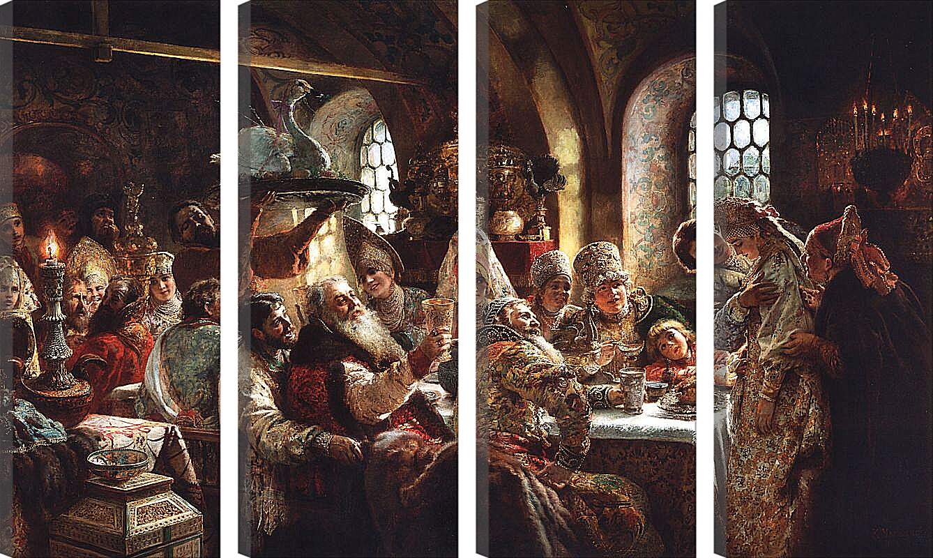 Модульная картина - Боярский свадебный пир. Маковский Константин