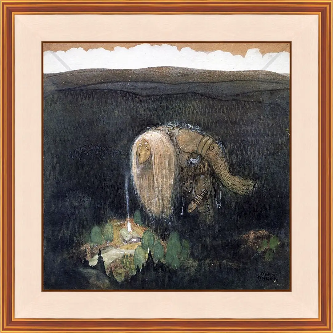Картина в раме - A Forest Troll. Йон Бауэр