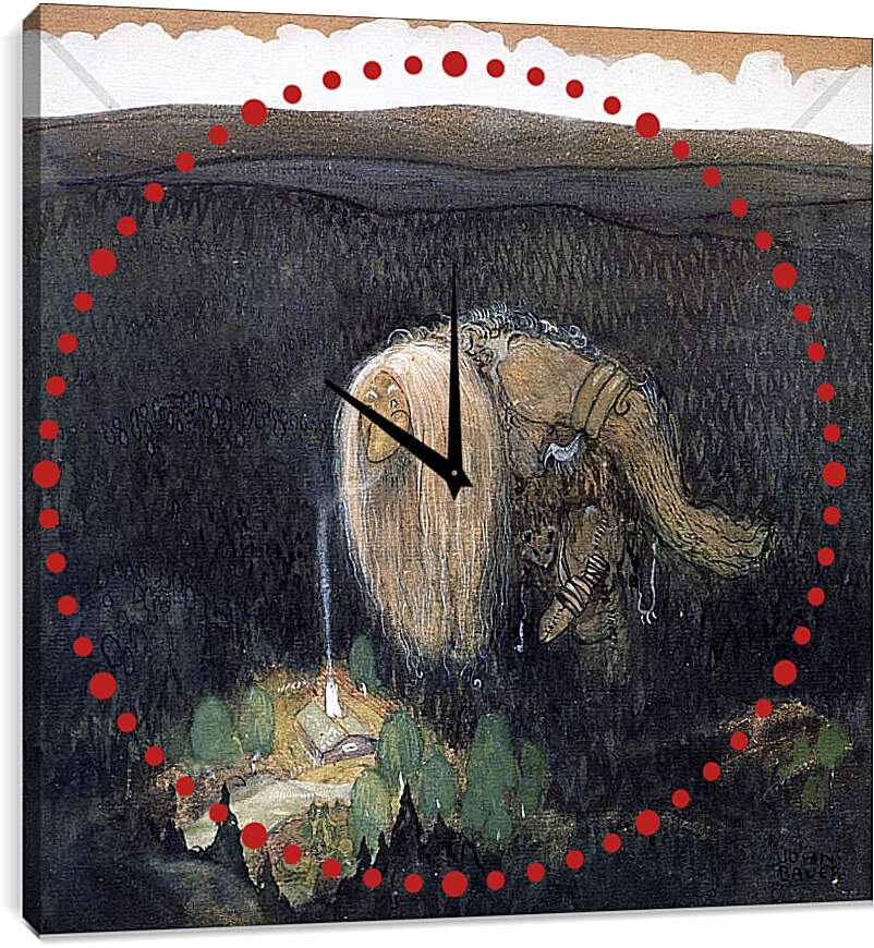 Часы картина - A Forest Troll. Йон Бауэр