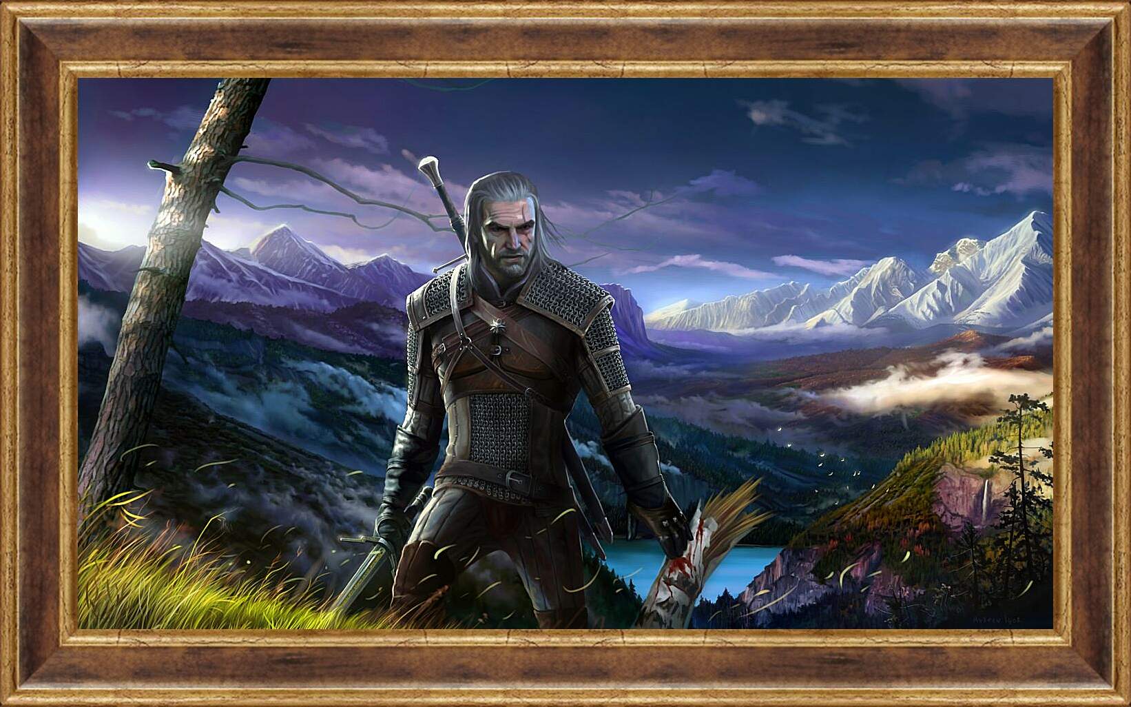 Картина в раме - The Witcher (Ведьмак), Геральт с трофеем в руках