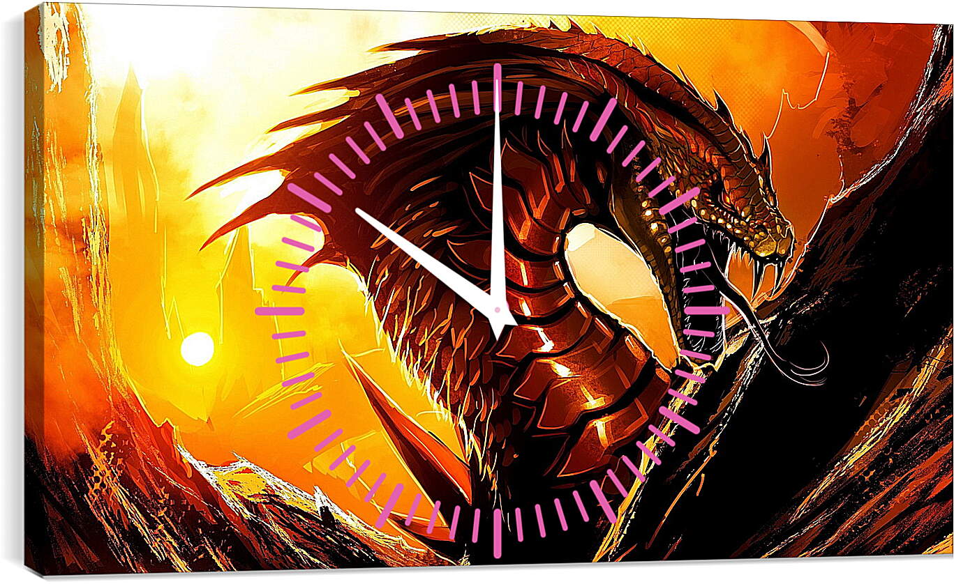 Часы картина - Kaiju Combat
