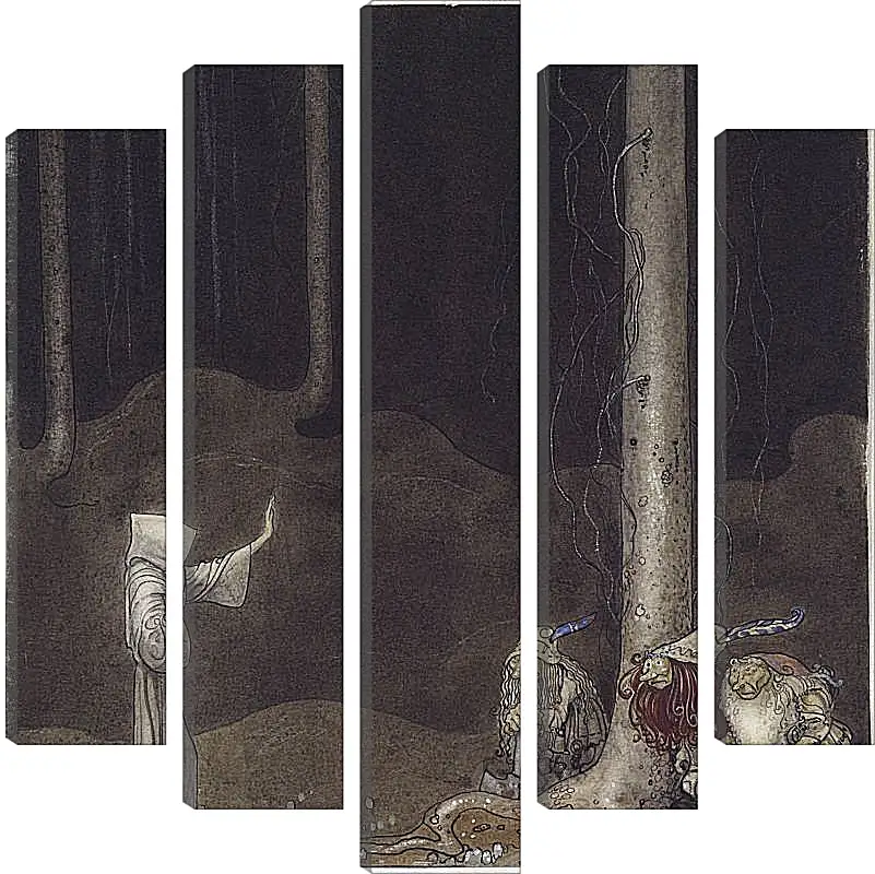 Модульная картина - Brother St. Martin and the Three Trolls. Брат Св. Мартин и три тролля. Йон Бауэр