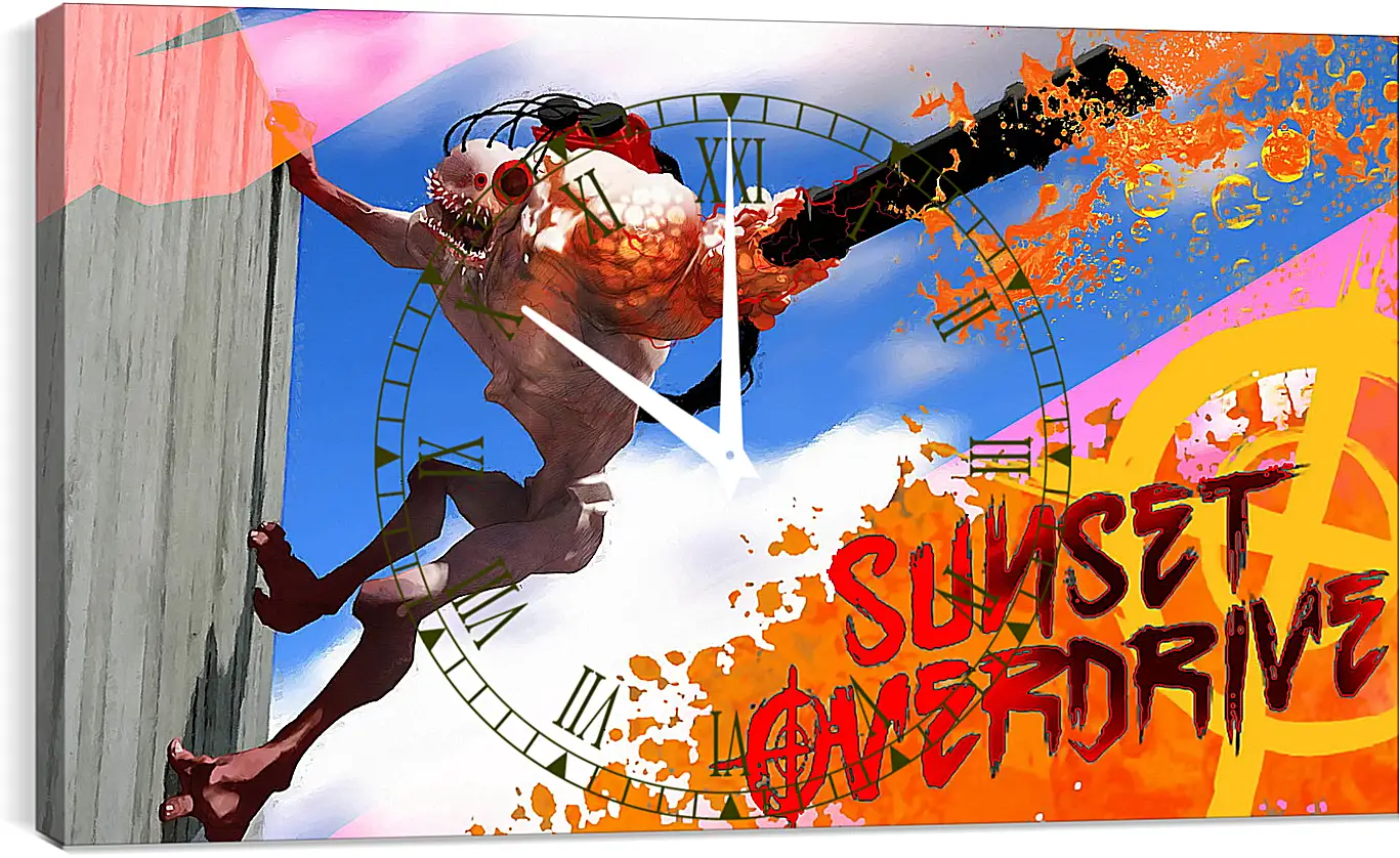 Часы картина - Sunset Overdrive
