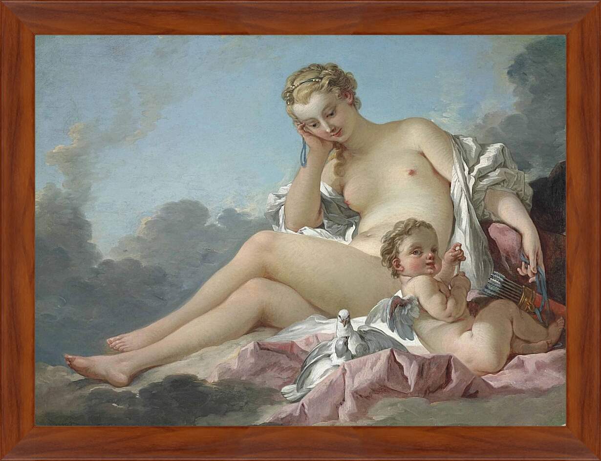 Картина в раме - Венера и Купидон. Франсуа Буше