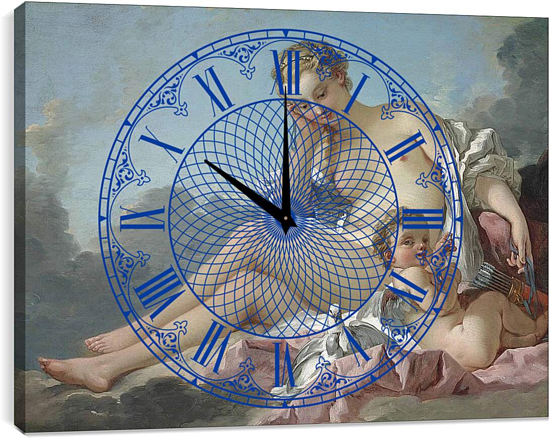 Часы картина - Венера и Купидон. Франсуа Буше