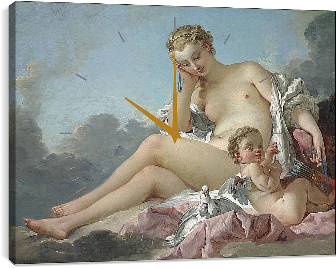 Часы картина - Венера и Купидон. Франсуа Буше