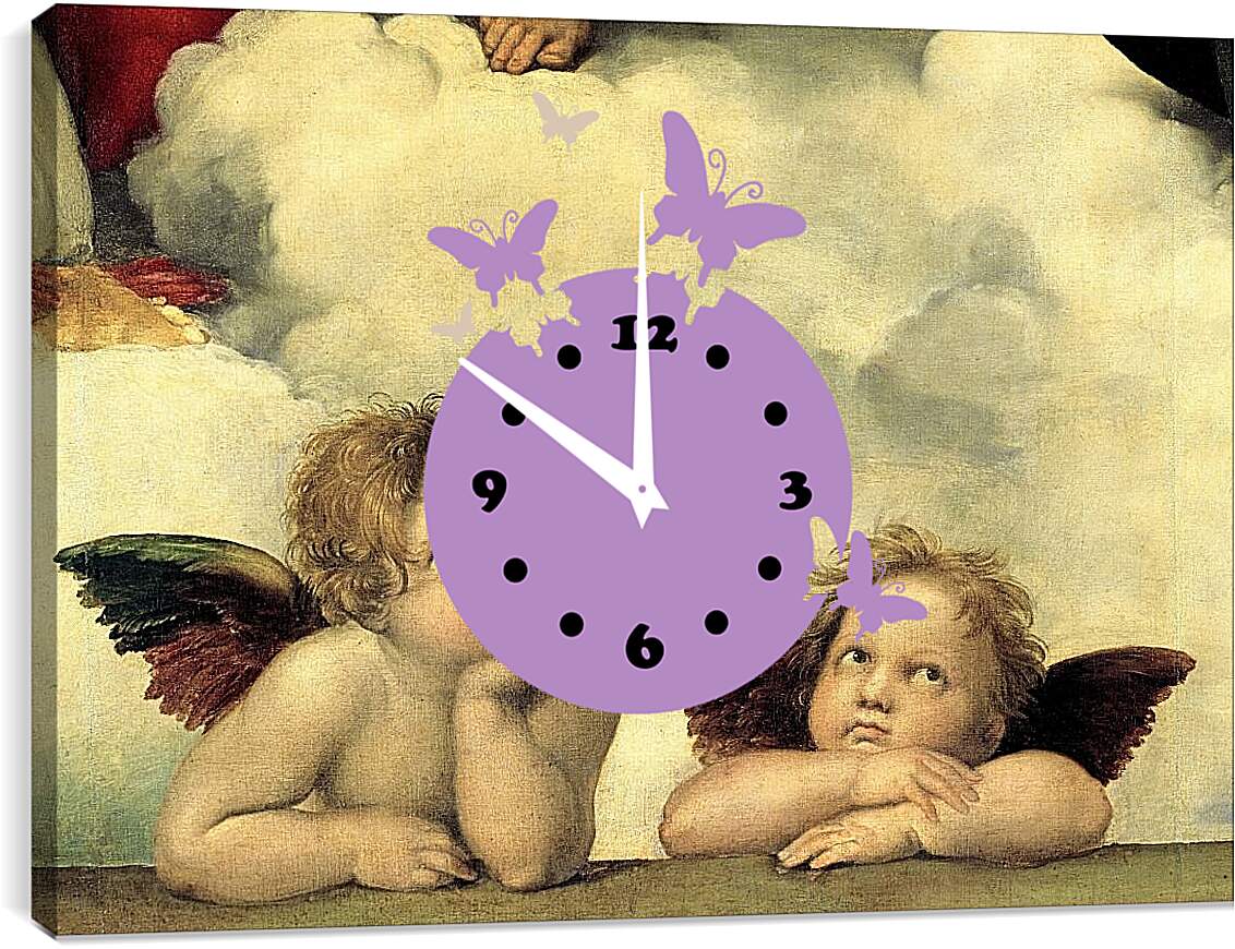 Часы картина - Два ангела. Рафаэль Санти