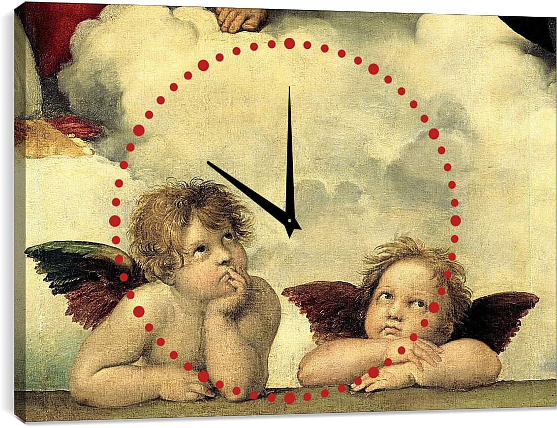 Часы картина - Два ангела. Рафаэль Санти