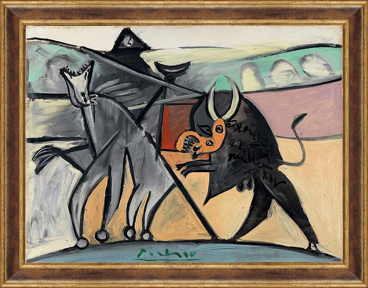 Картина в раме - Коррида. Пабло Пикассо