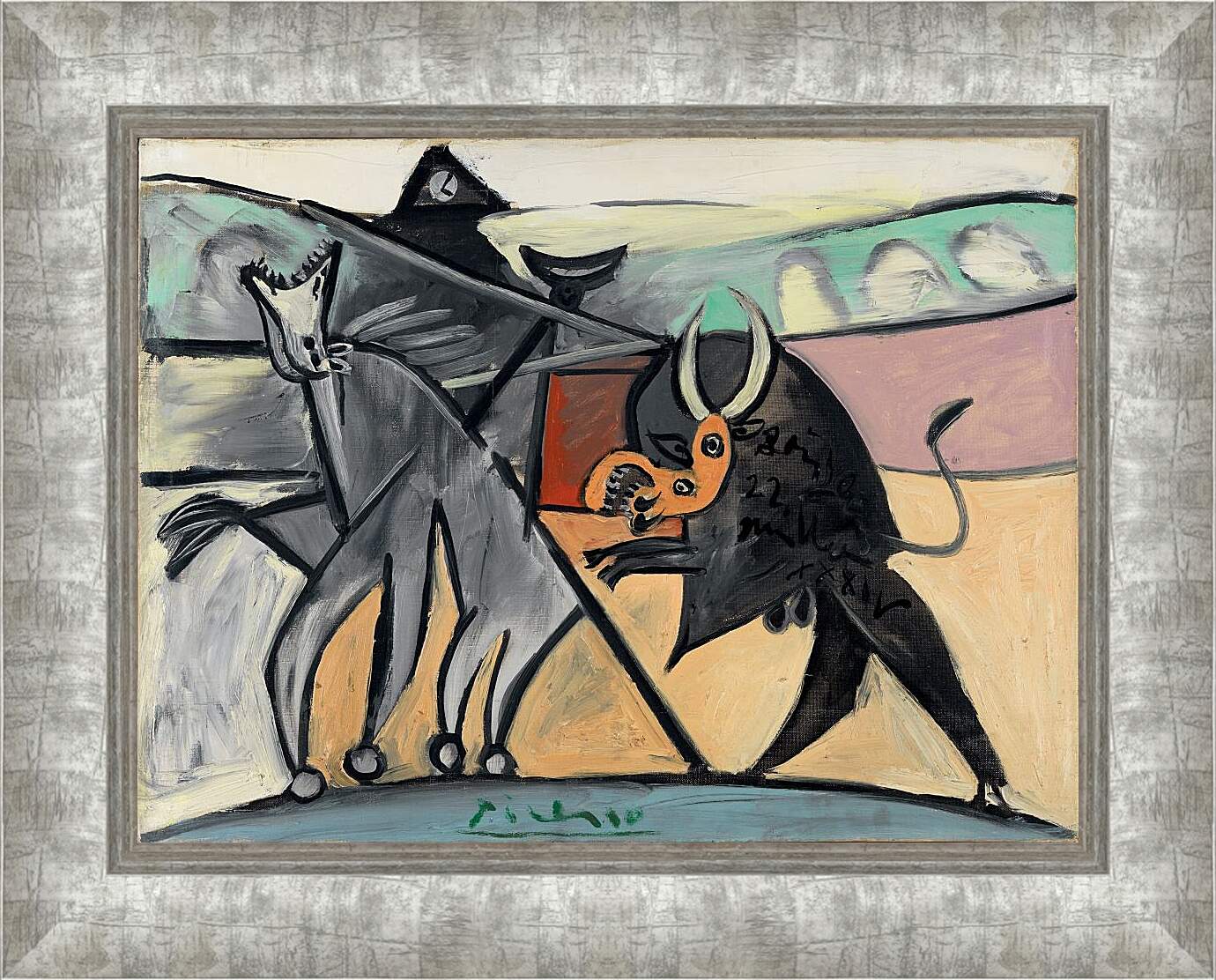 Картина в раме - Коррида. Пабло Пикассо