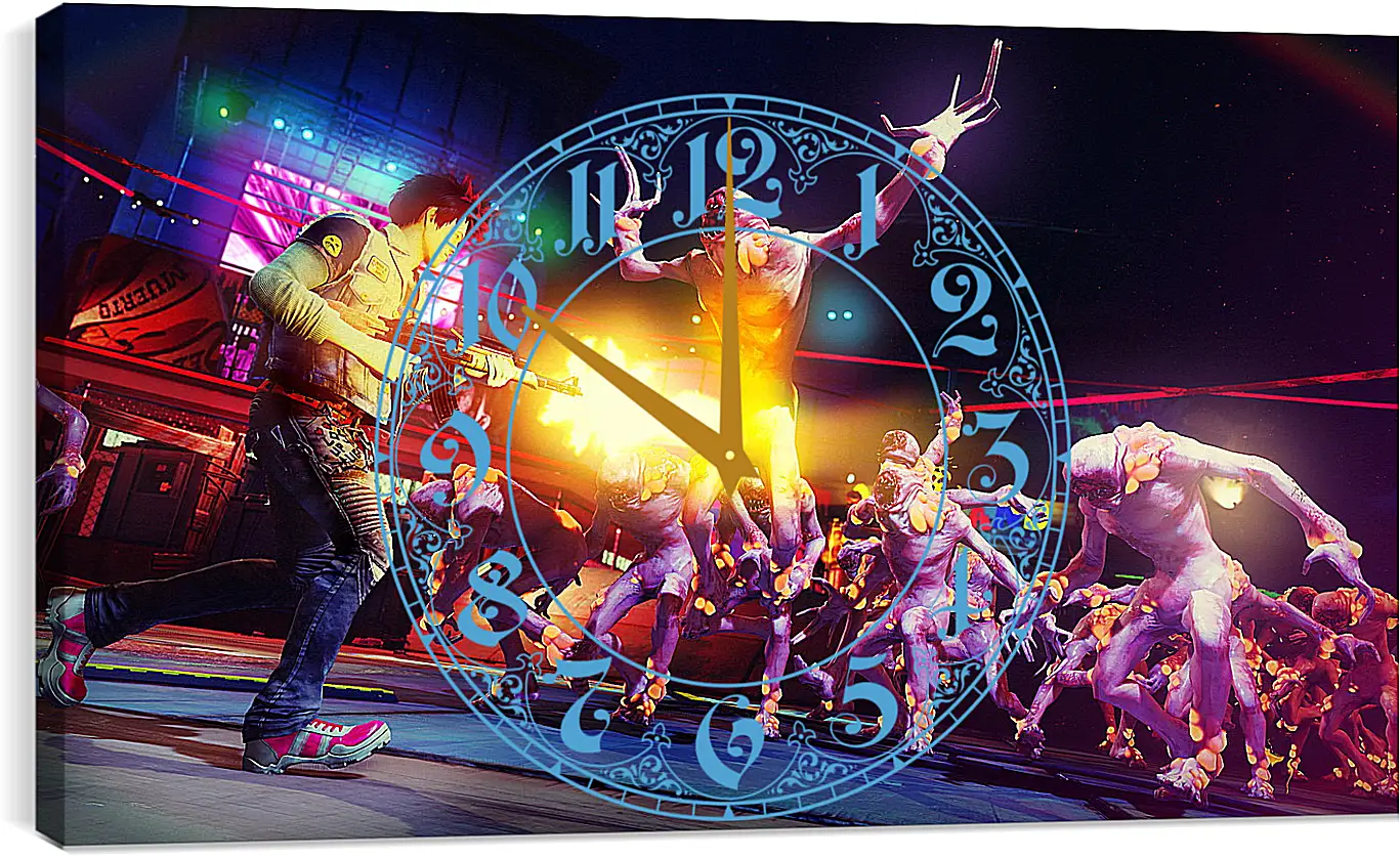Часы картина - Sunset Overdrive
