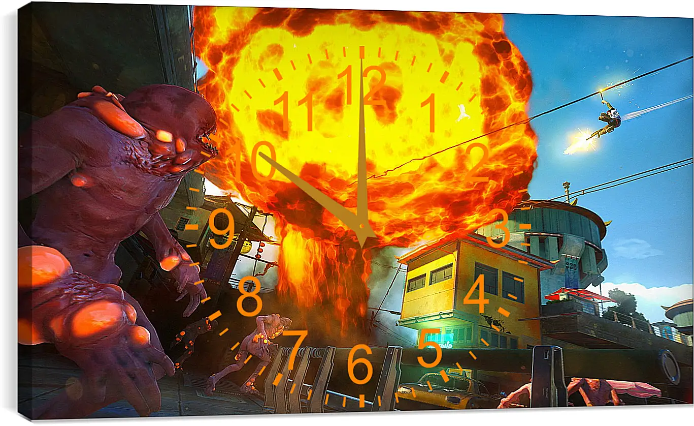 Часы картина - Sunset Overdrive
