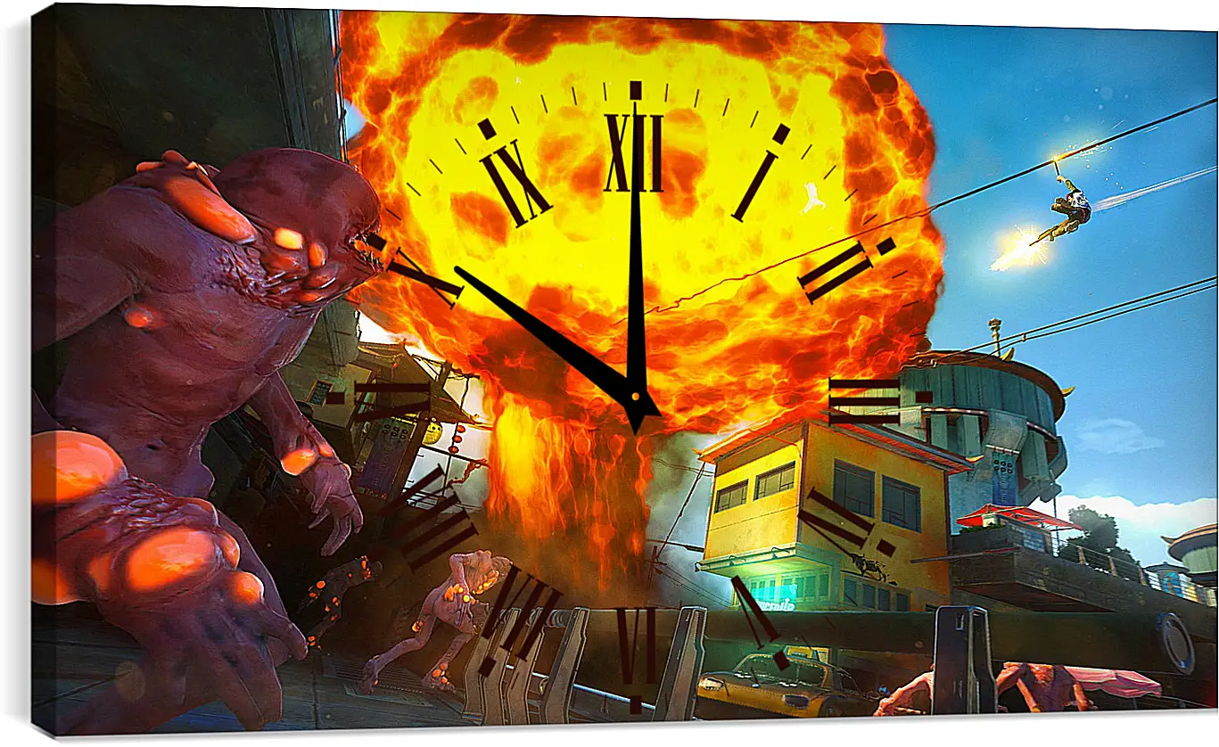Часы картина - Sunset Overdrive
