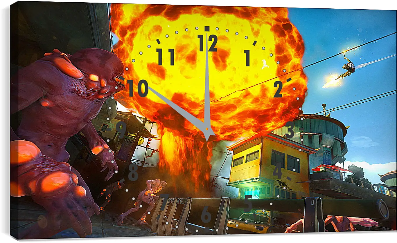 Часы картина - Sunset Overdrive
