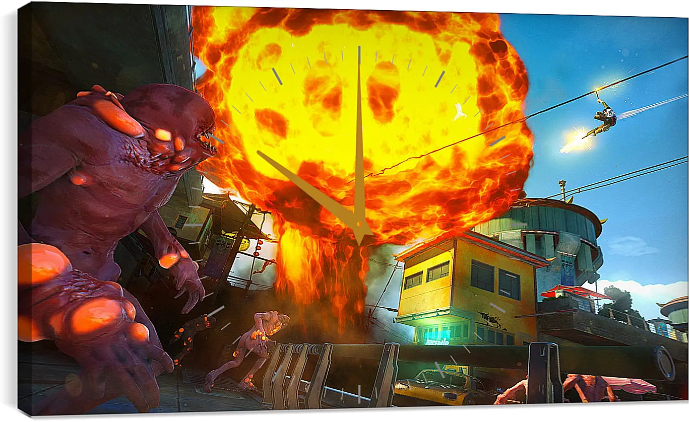 Часы картина - Sunset Overdrive
