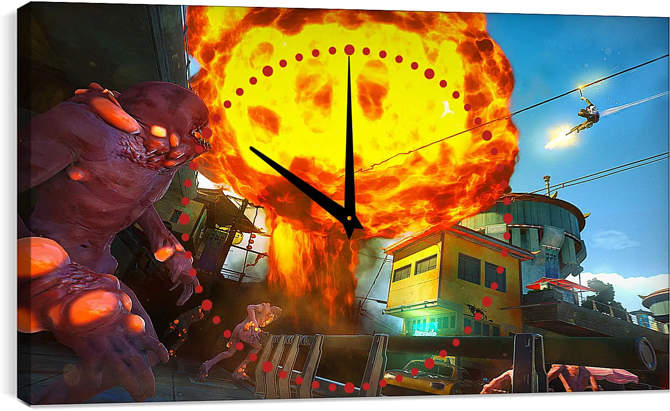 Часы картина - Sunset Overdrive
