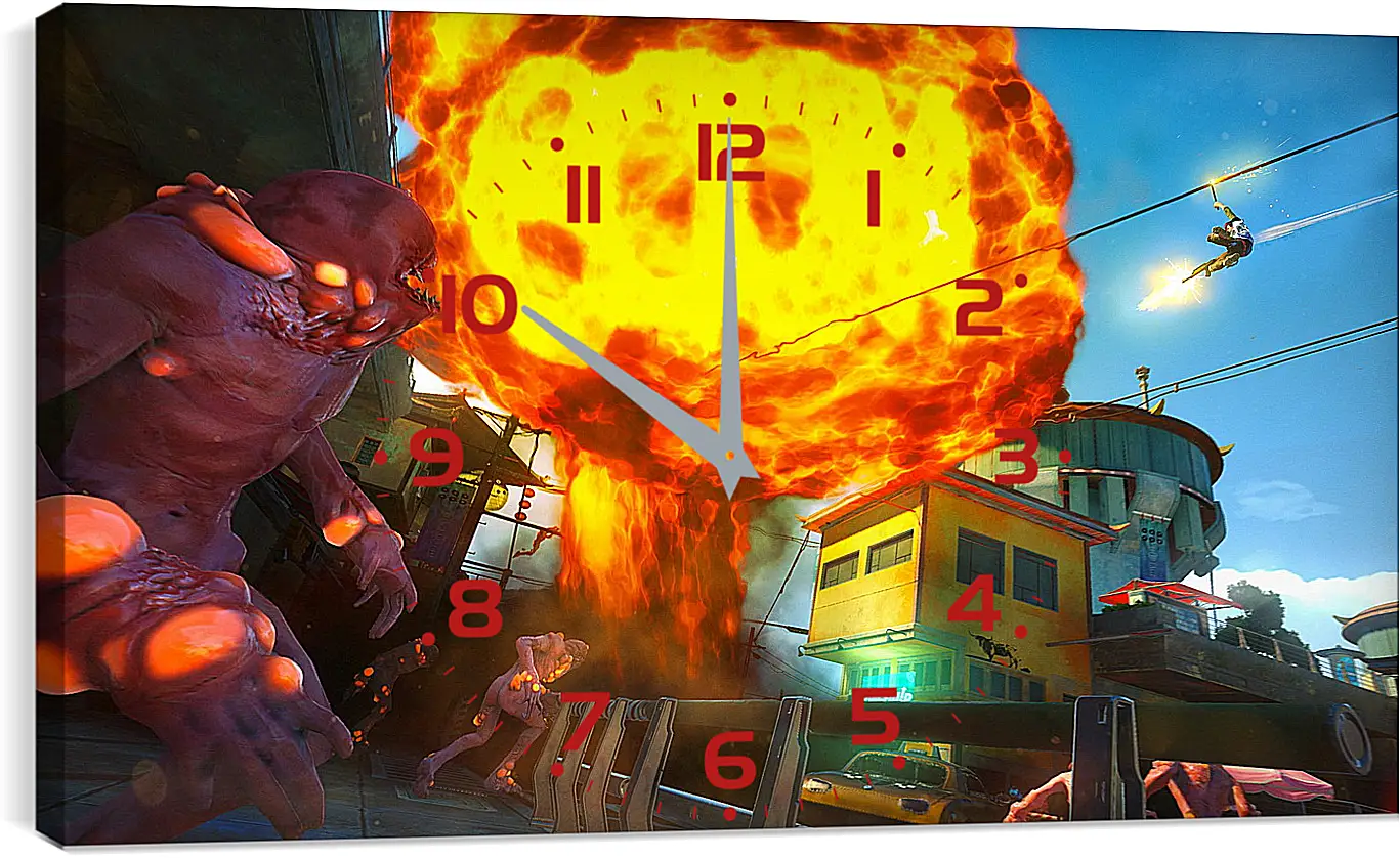 Часы картина - Sunset Overdrive
