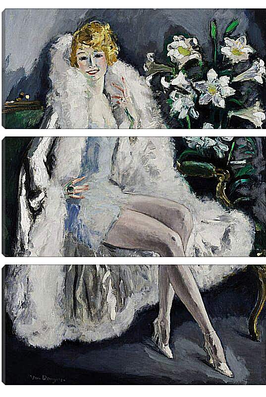 Модульная картина - Дама и лилии. Кес ван Донген