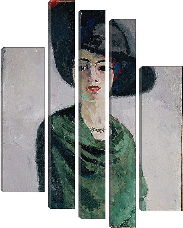 Модульная картина - Женщина в черной шляпе. Кес ван Донген