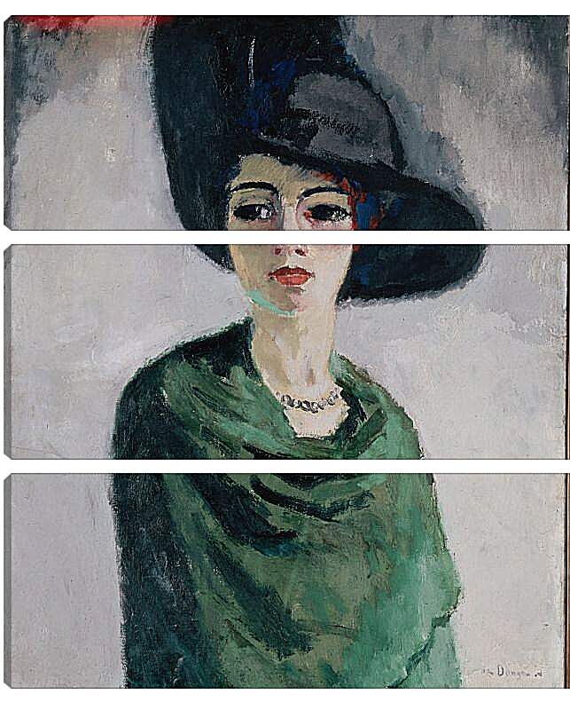 Модульная картина - Женщина в черной шляпе. Кес ван Донген