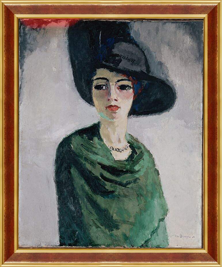 Картина в раме - Женщина в черной шляпе. Кес ван Донген