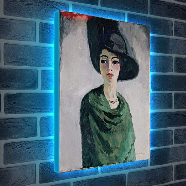 Лайтбокс световая панель - Женщина в черной шляпе. Кес ван Донген