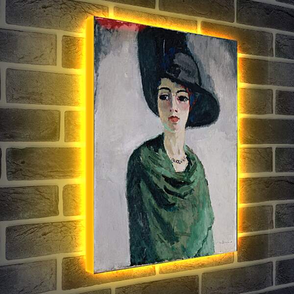 Лайтбокс световая панель - Женщина в черной шляпе. Кес ван Донген