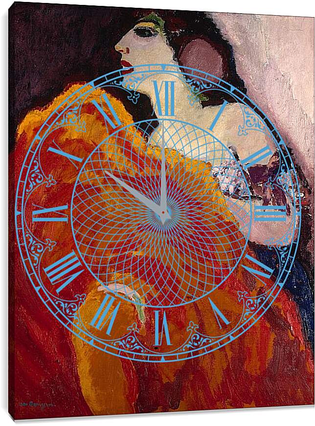 Часы картина - Красная танцовщица. Кес ван Донген