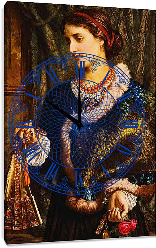 Часы картина - День рождения. Портрет Эдит, второй жены художника. Уильям Холман Хант