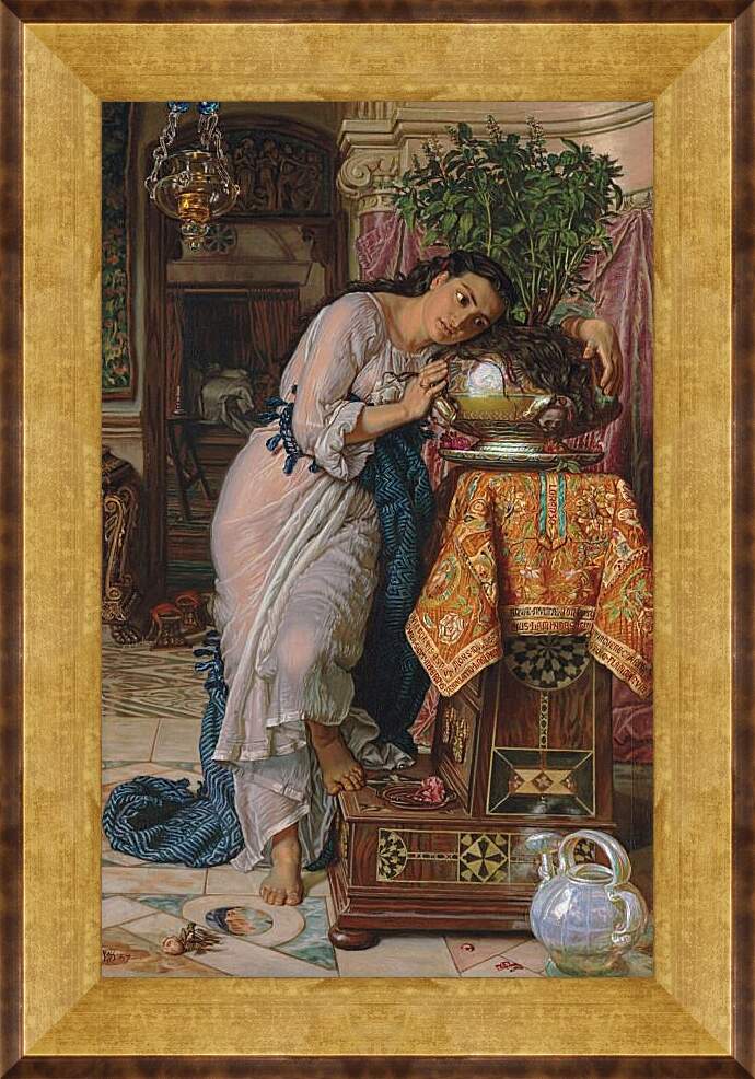 Картина в раме - Изабелла и горшок с базиликом. Уильям Холман Хант