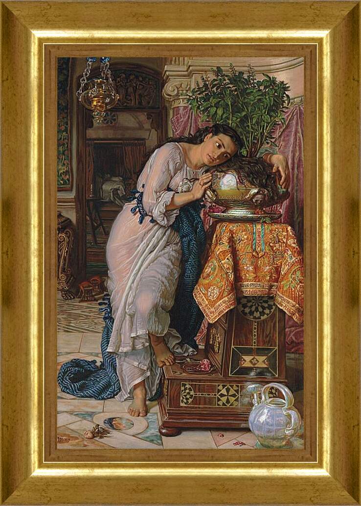 Картина в раме - Изабелла и горшок с базиликом. Уильям Холман Хант