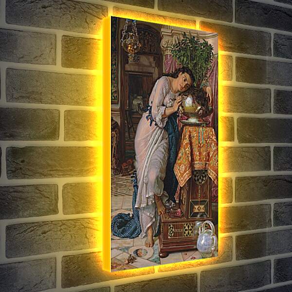 Лайтбокс световая панель - Изабелла и горшок с базиликом. Уильям Холман Хант