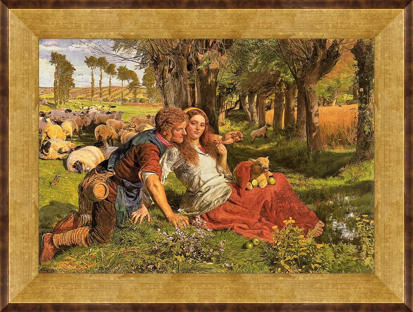 Картина в раме - Наемный пастух. Уильям Холман Хант