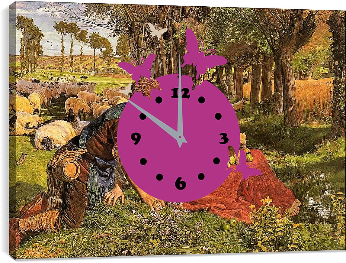 Часы картина - Наемный пастух. Уильям Холман Хант