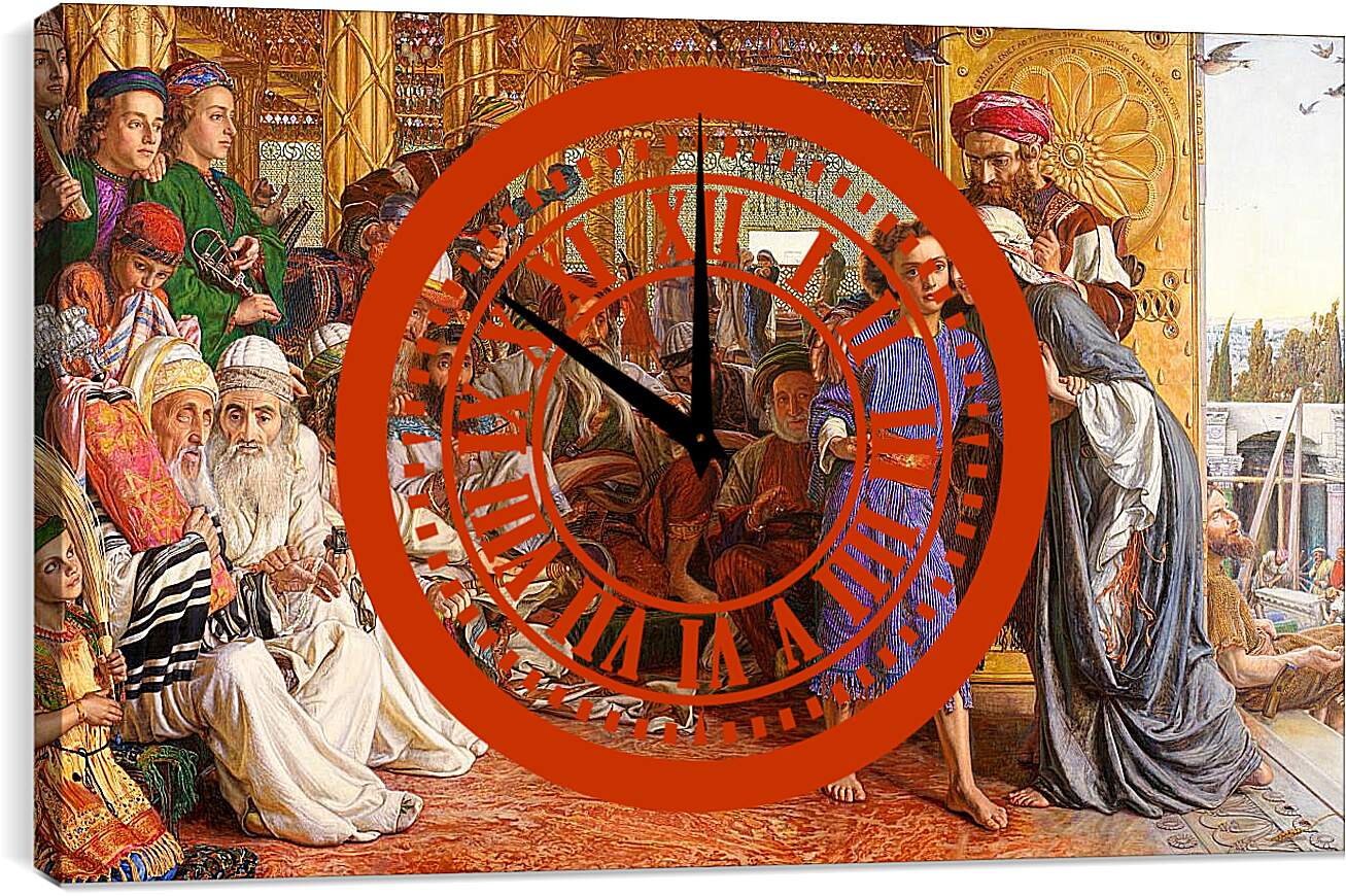 Часы картина - Нахождение Спасителя во Храме. Уильям Холман Хант