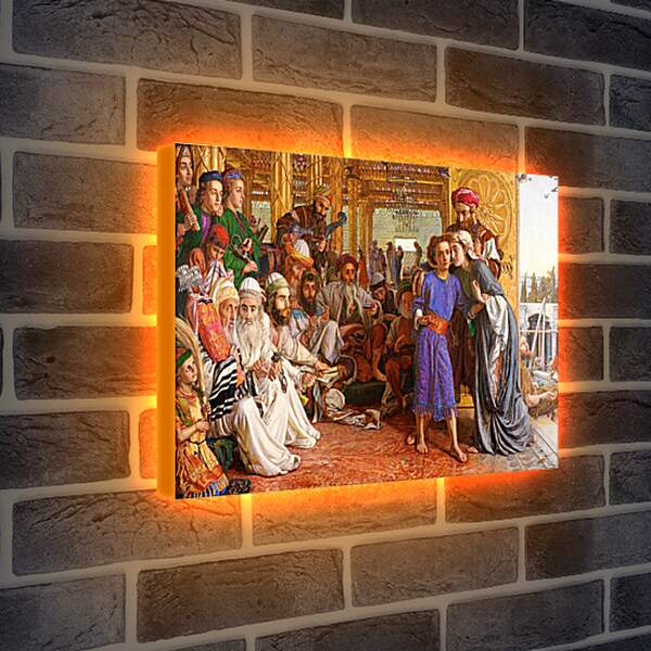 Лайтбокс световая панель - Нахождение Спасителя во Храме. Уильям Холман Хант