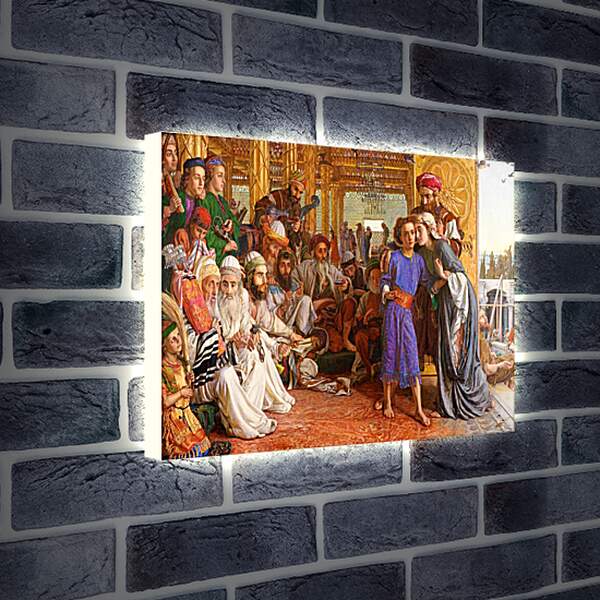 Лайтбокс световая панель - Нахождение Спасителя во Храме. Уильям Холман Хант