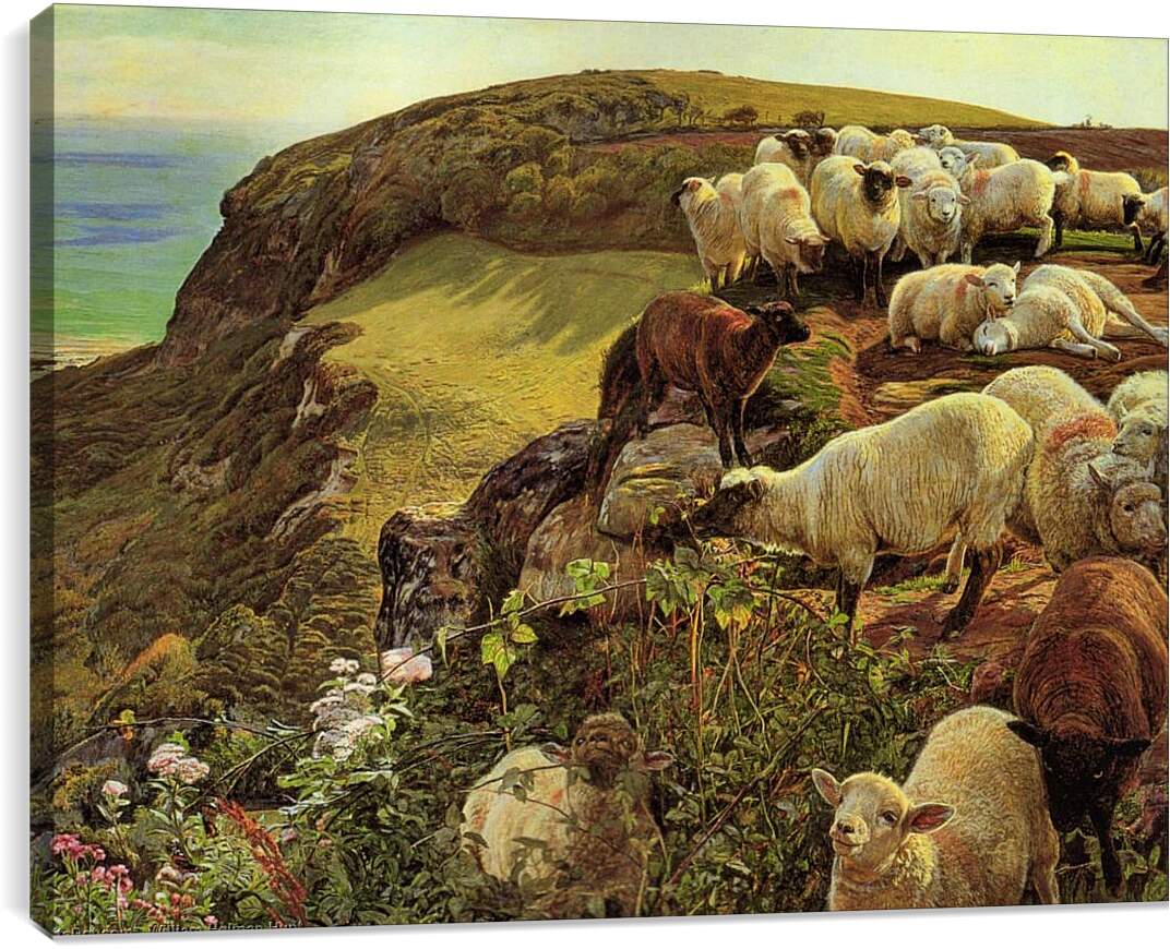 Постер и плакат - Наше английское побережье (Заблудшие овцы). Уильям Холман Хант
