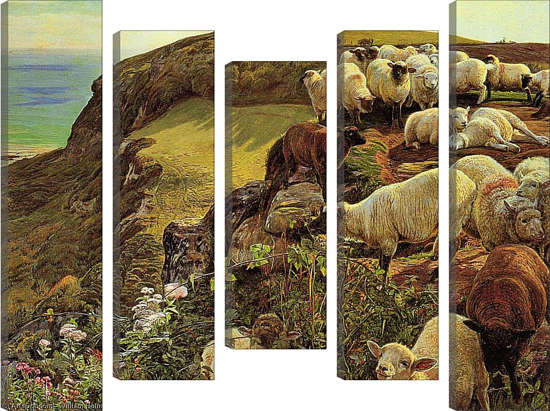 Модульная картина - Наше английское побережье (Заблудшие овцы). Уильям Холман Хант