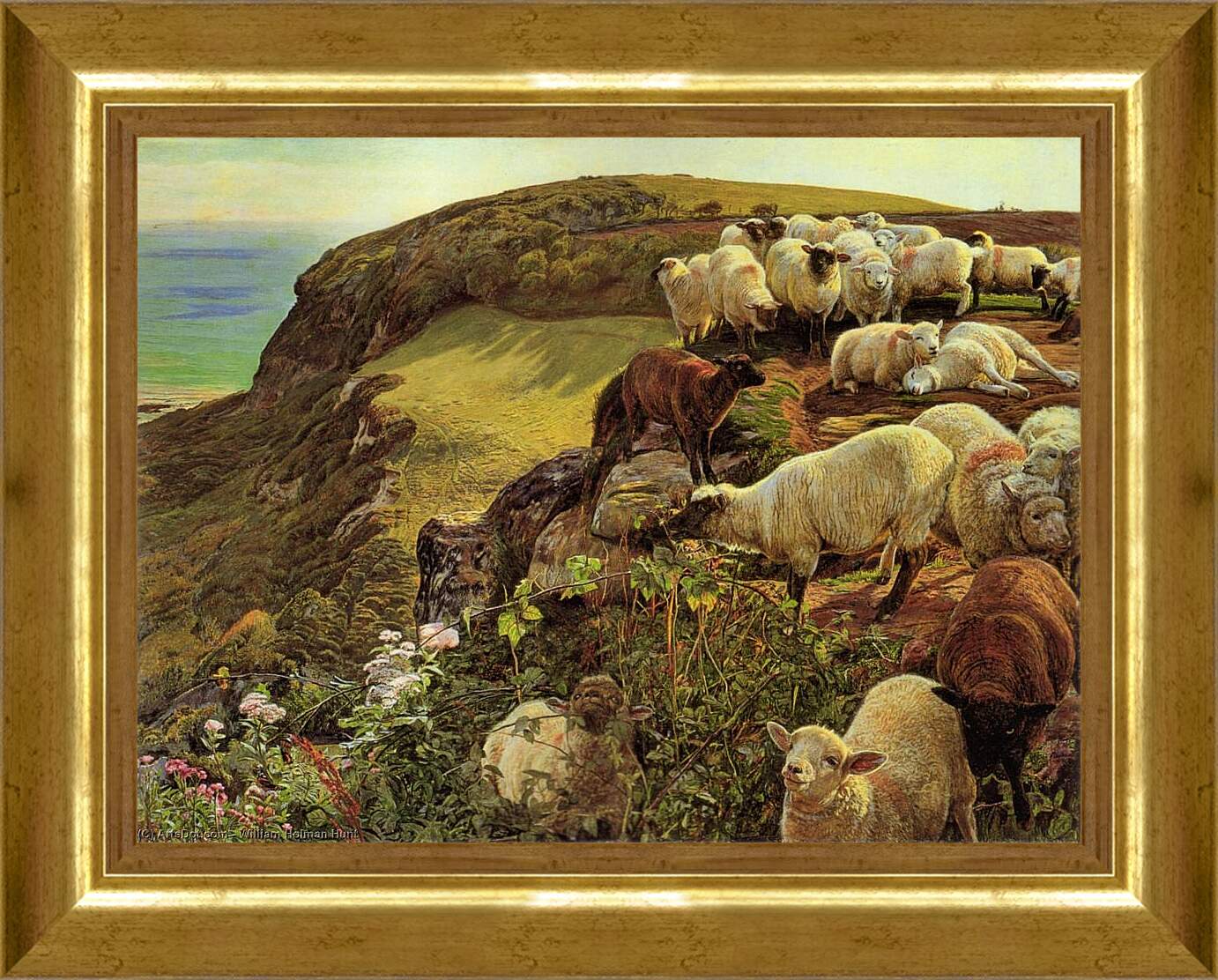 Картина в раме - Наше английское побережье (Заблудшие овцы). Уильям Холман Хант