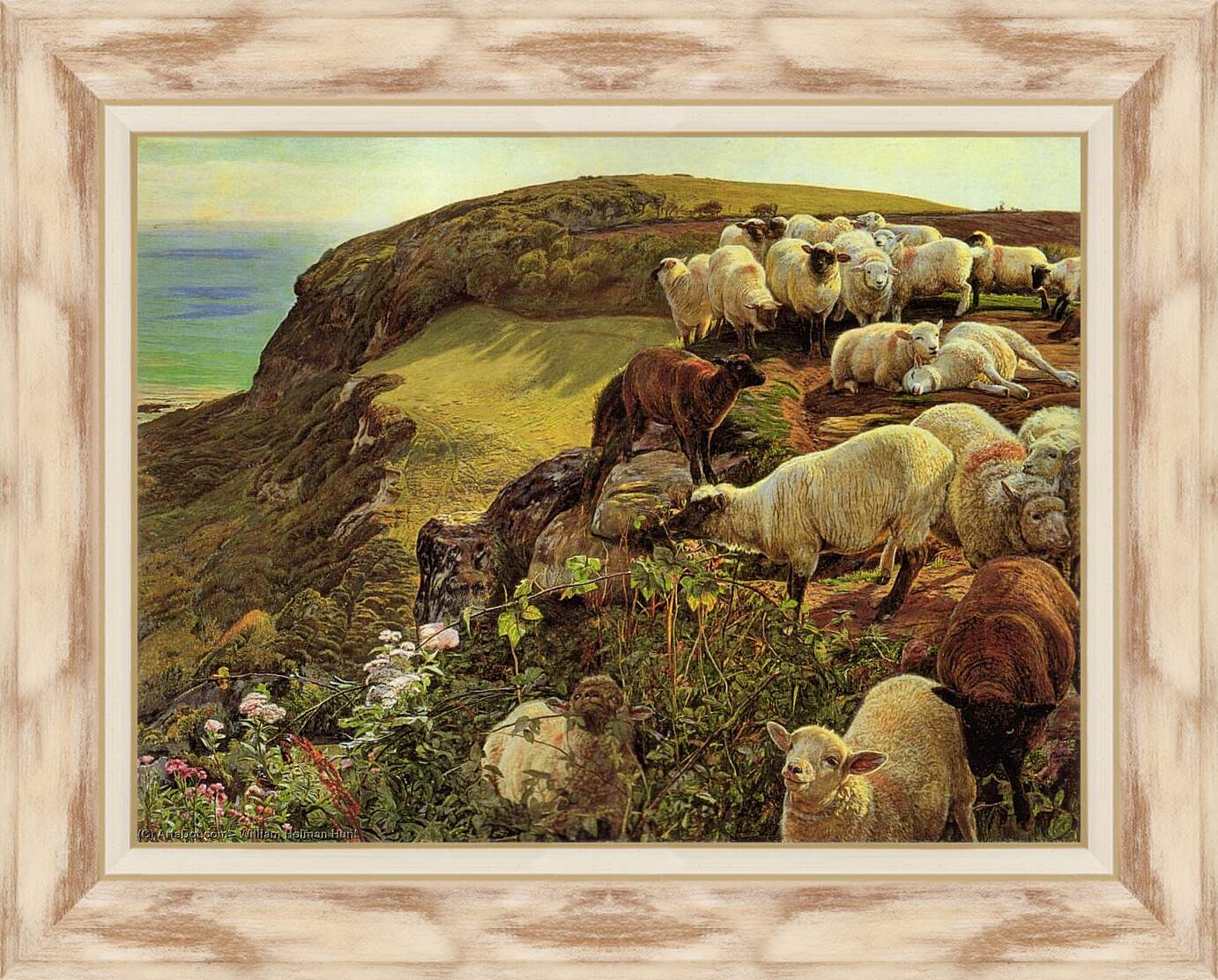 Картина в раме - Наше английское побережье (Заблудшие овцы). Уильям Холман Хант