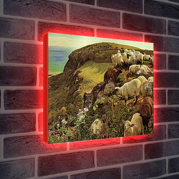 Лайтбокс световая панель - Наше английское побережье (Заблудшие овцы). Уильям Холман Хант