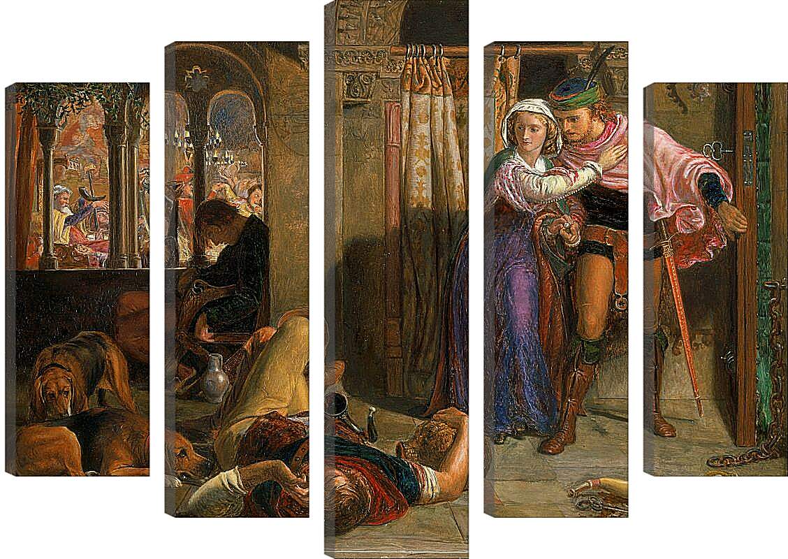 Модульная картина - Полет Маделин и Порфиро, посещающих попойку накануне дня святой Агнессы. Фрагмент II. Уильям Холман Хант