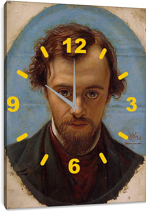 Часы картина - Портрет Данте Габриэля Россетти в 22 года. Уильям Холман Хант