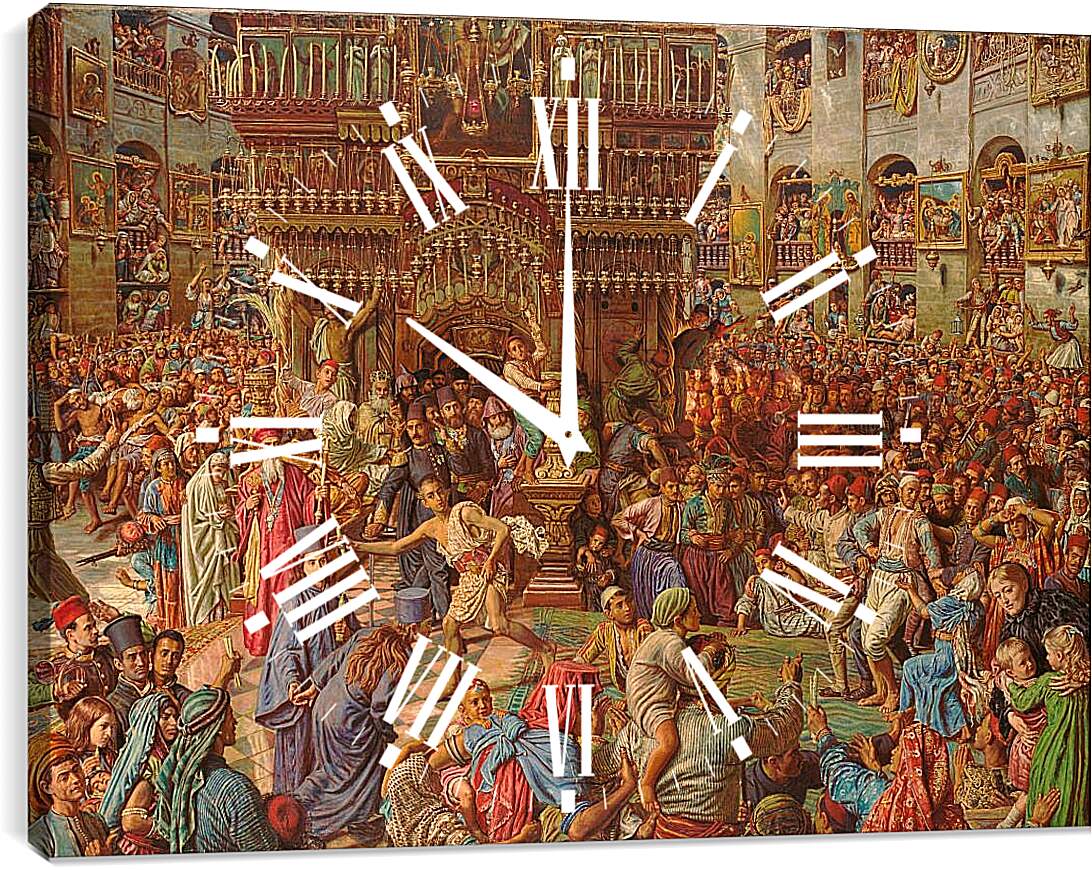 Часы картина - Чудо святого огня. Уильям Холман Хант