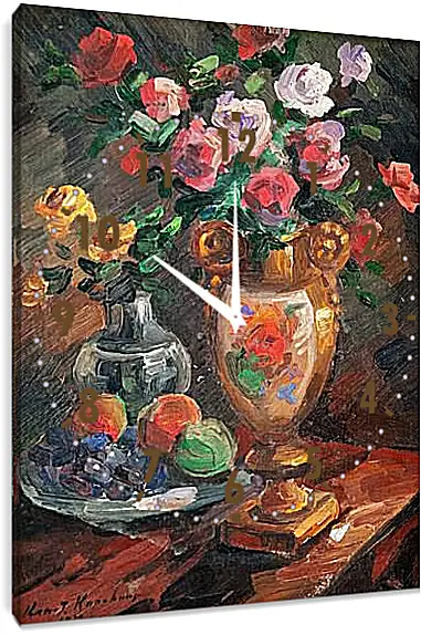 Часы картина - STILL LIFE WITH FLOWERS. Коровин Константин