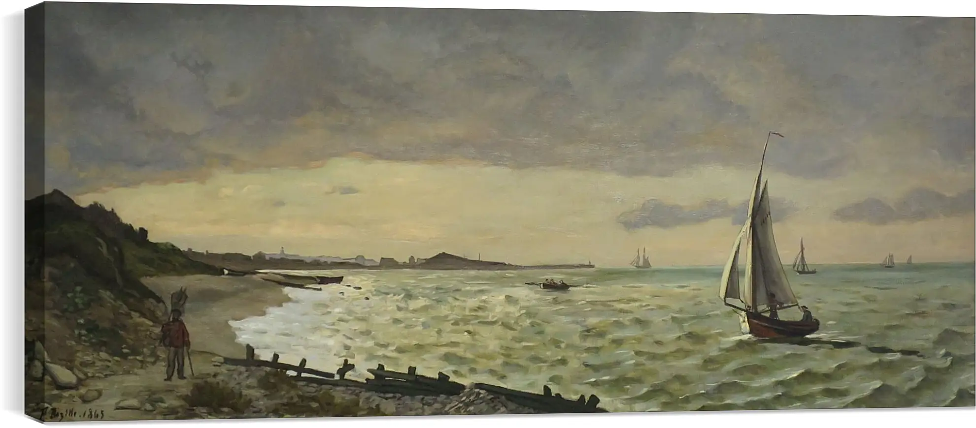 Постер и плакат - Beach at Sainte-Adresse. Жан Фредерик Базиль