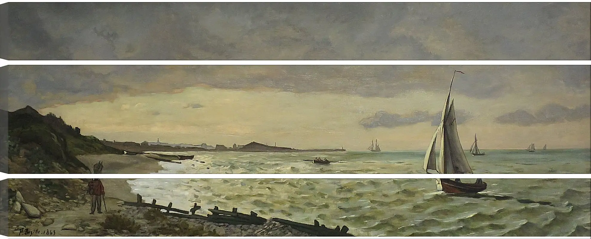 Модульная картина - Beach at Sainte-Adresse. Жан Фредерик Базиль