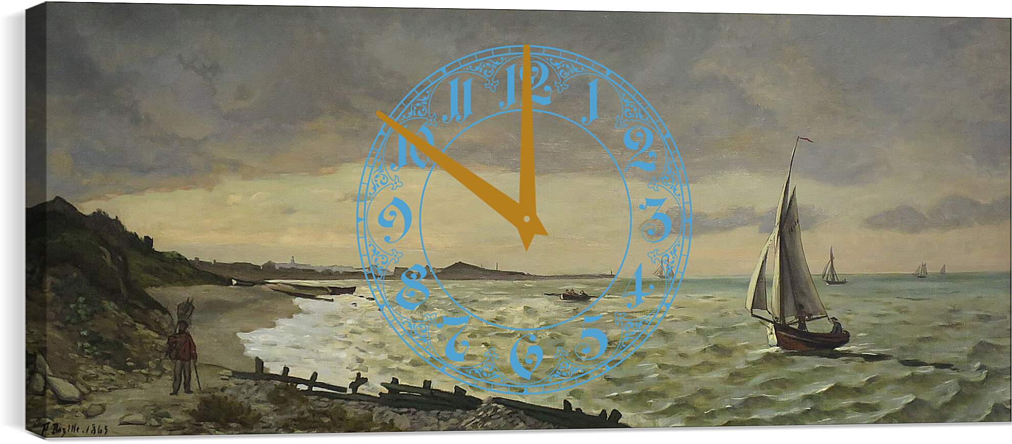 Часы картина - Beach at Sainte-Adresse. Жан Фредерик Базиль